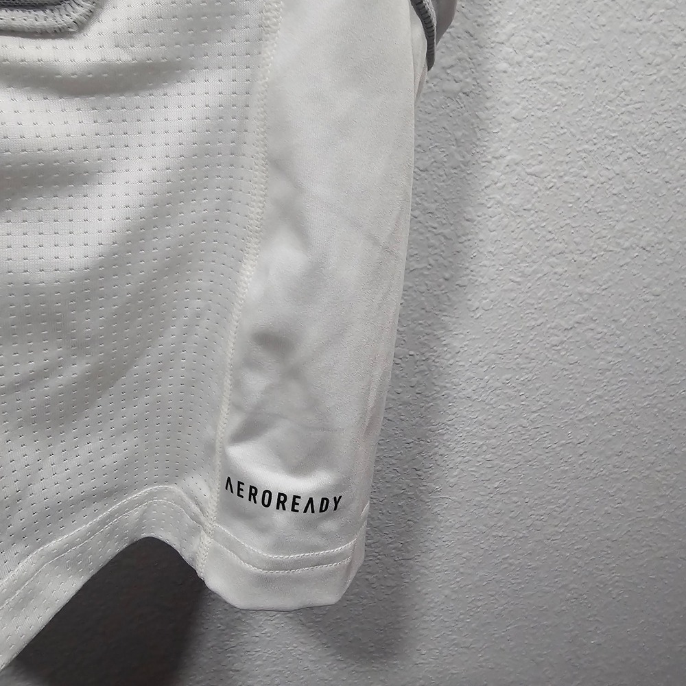 Adidas Kids White Aeroready Padded Football Compression Shirt Size Large L - Picture 7 of 8